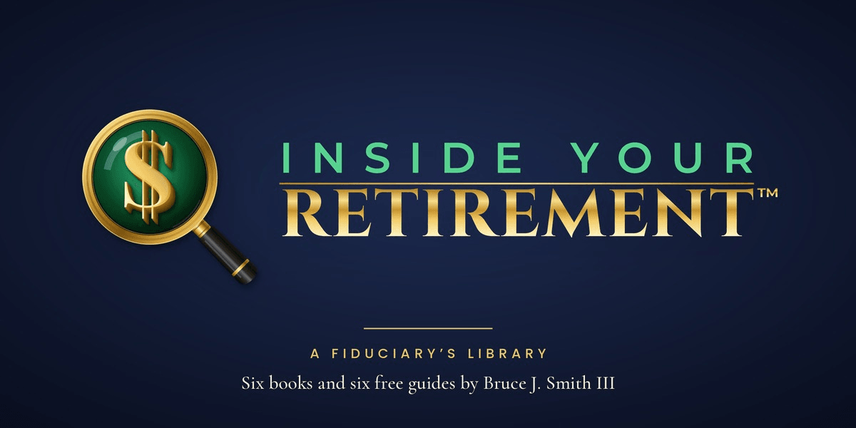 Logo for "Inside Your Retirement," featuring a magnifying glass and dollar sign graphic.