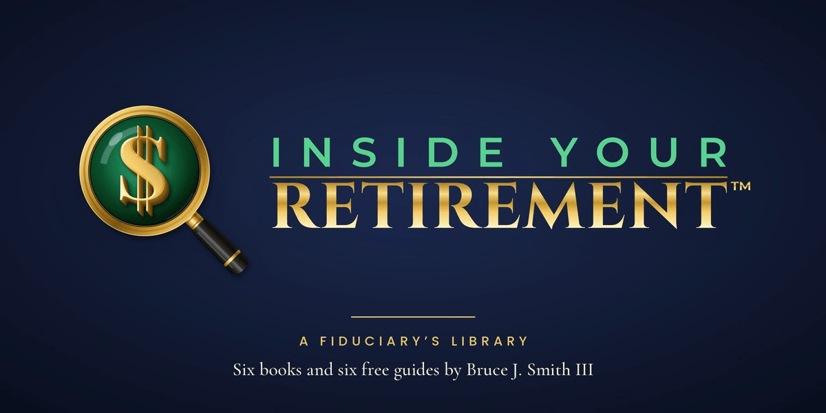 Logo for "Inside Your Retirement," featuring a magnifying glass and dollar sign graphic.