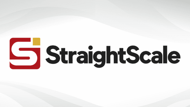 Logo of StraightScale featuring a stylized "S" and modern typography against a light background