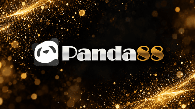 Logo of Panda88 on a sparkling gold background with light effects