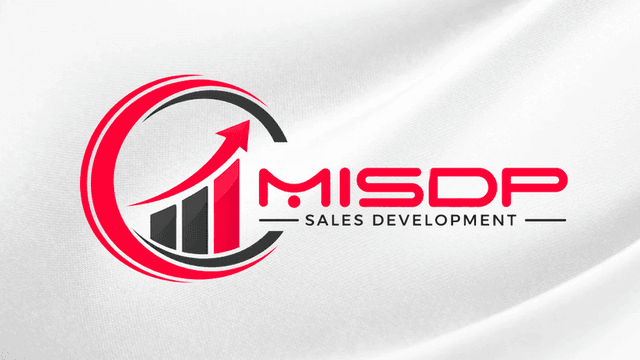 Logo of MISDP Sales Development featuring an upward arrow and bar graph design