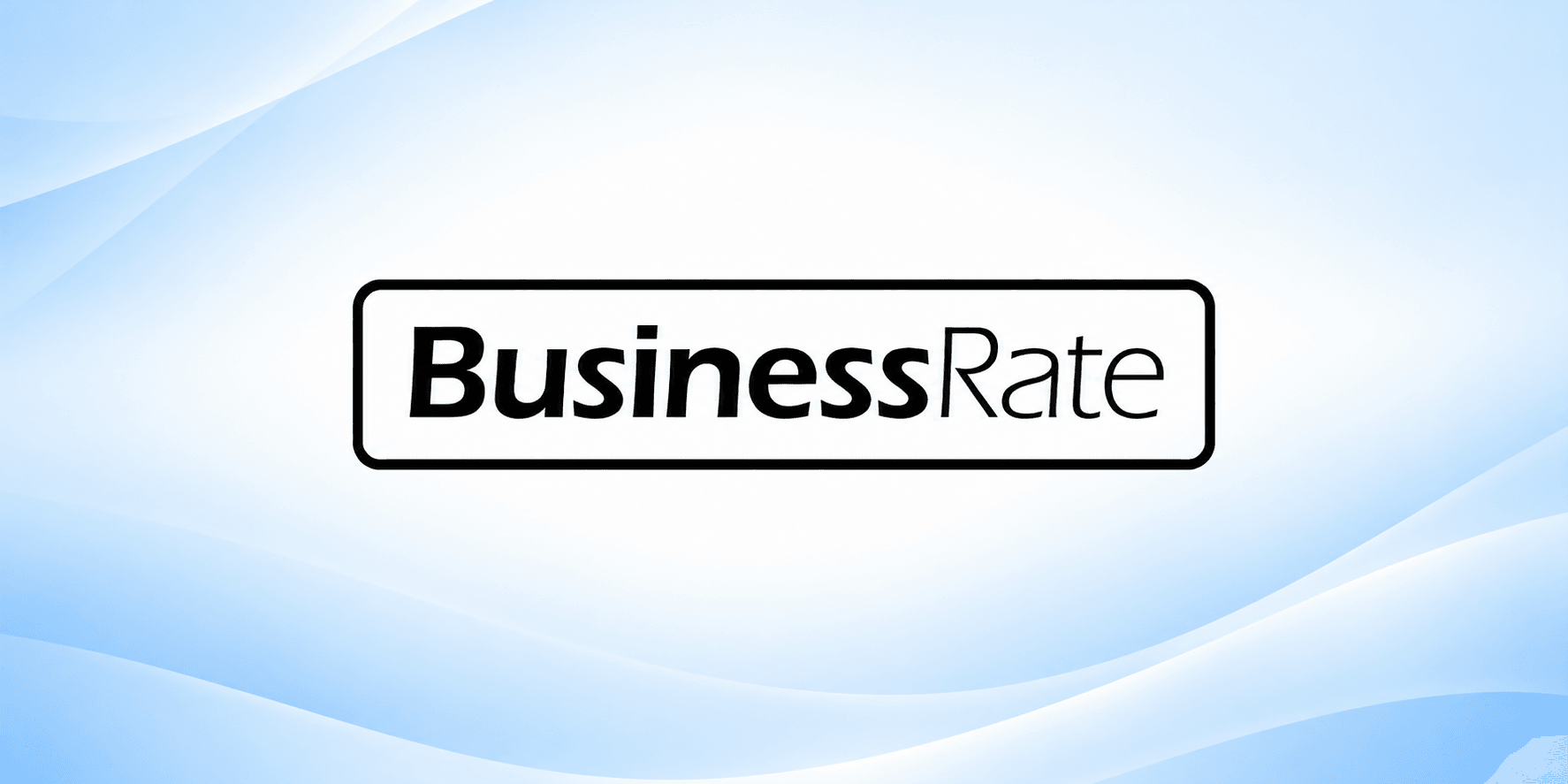 Logo of BusinessRate on a blue gradient background