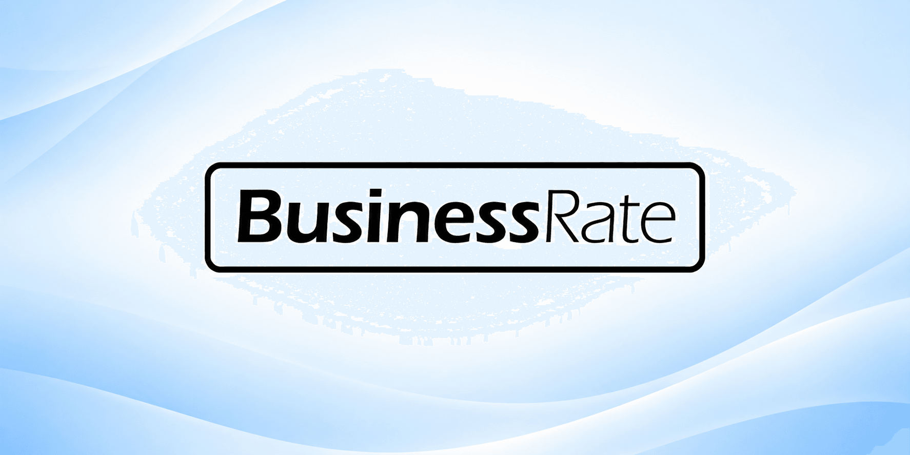 Logo of BusinessRate on a blue gradient background