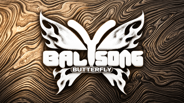 Logo featuring a butterfly design with flames and stylized text "Balisong Butterfly"