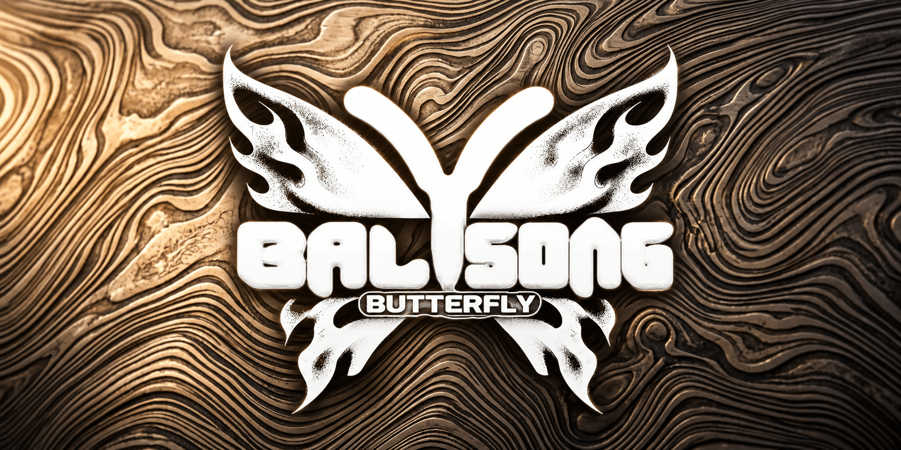 Logo featuring a butterfly design with flames and stylized text "Balisong Butterfly"