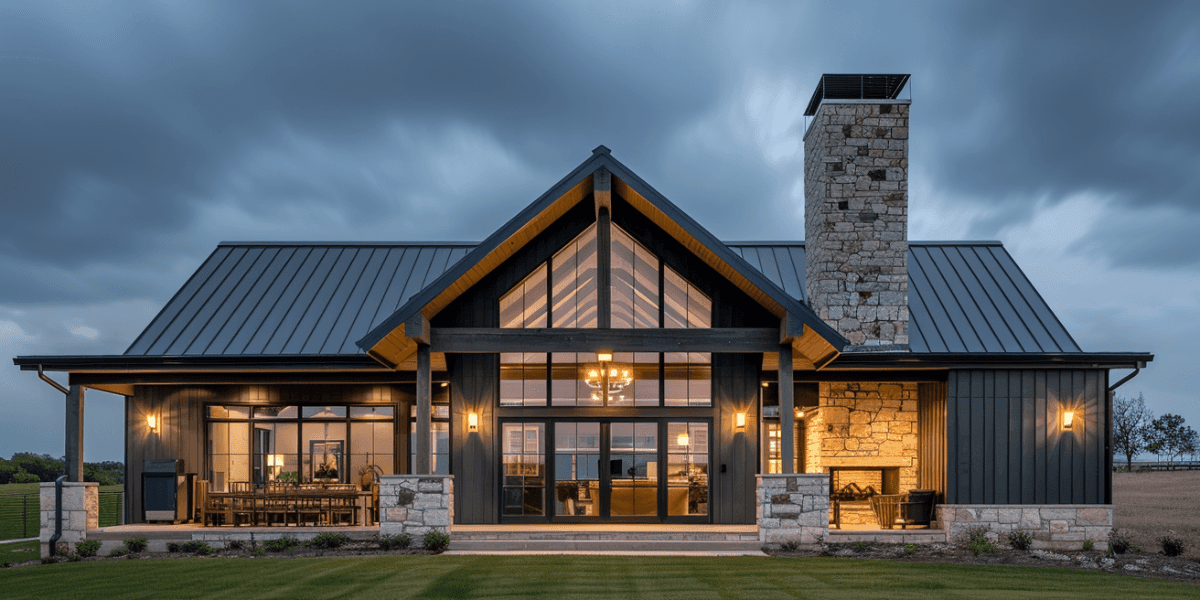 Modern home featuring a spacious front porch, showcasing Barndo & Co's innovative approach to homebuilding.