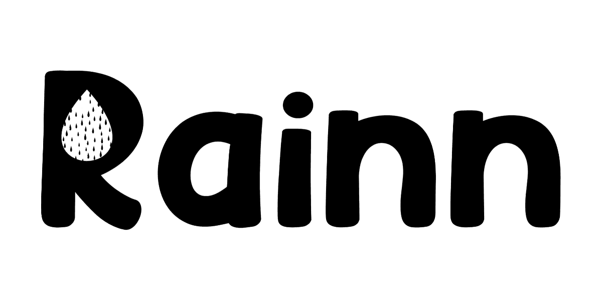 "Rainn Babywear logo featuring eco-conscious, sustainable baby clothing designed with bamboo fabric, combining comfort, durability, and environmental responsibility."