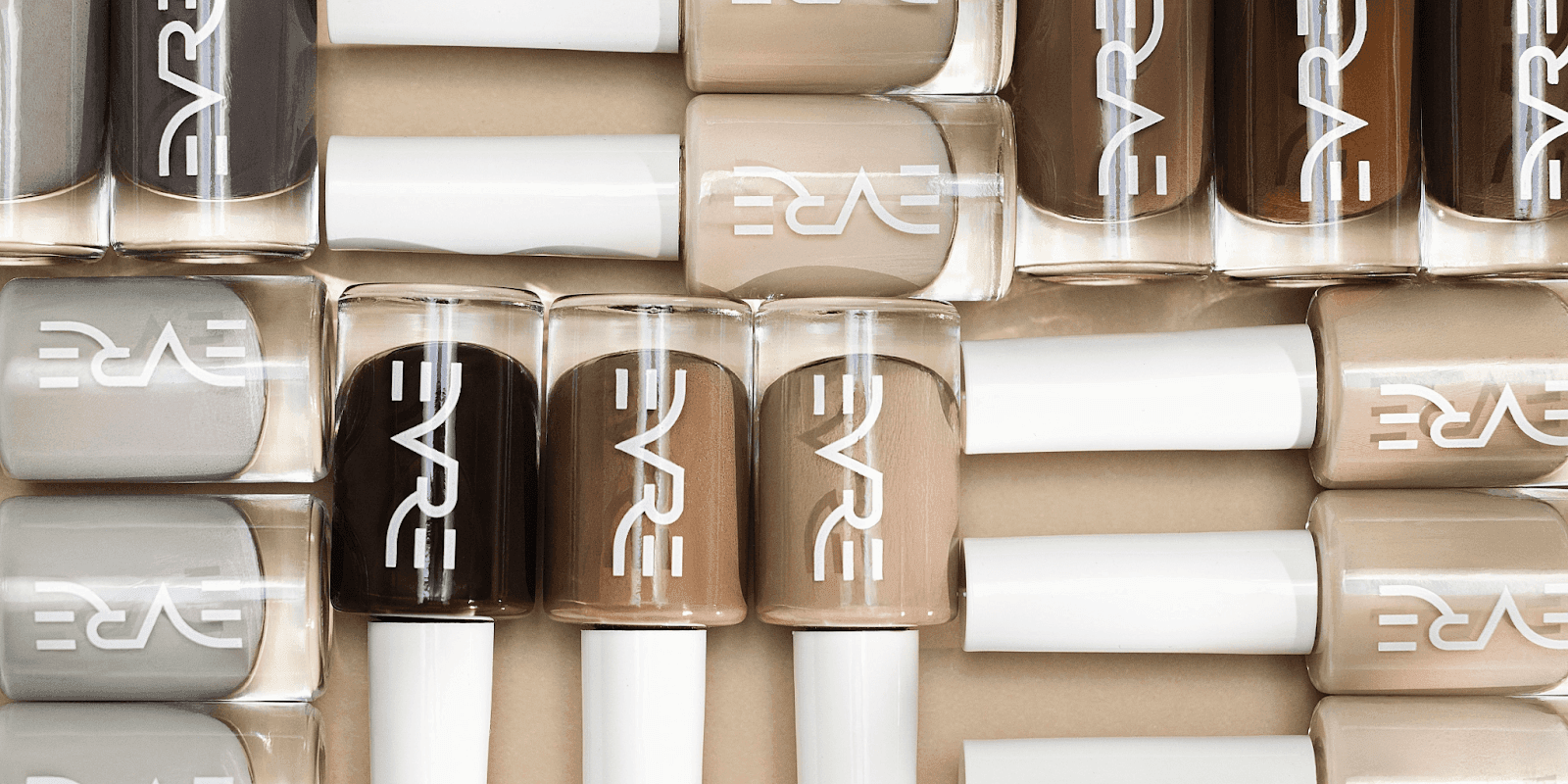 "Everyone's Republic nail polish collection featuring neutral shades for all skin tones, emphasizing non-toxic, sustainable, and cruelty-free beauty."