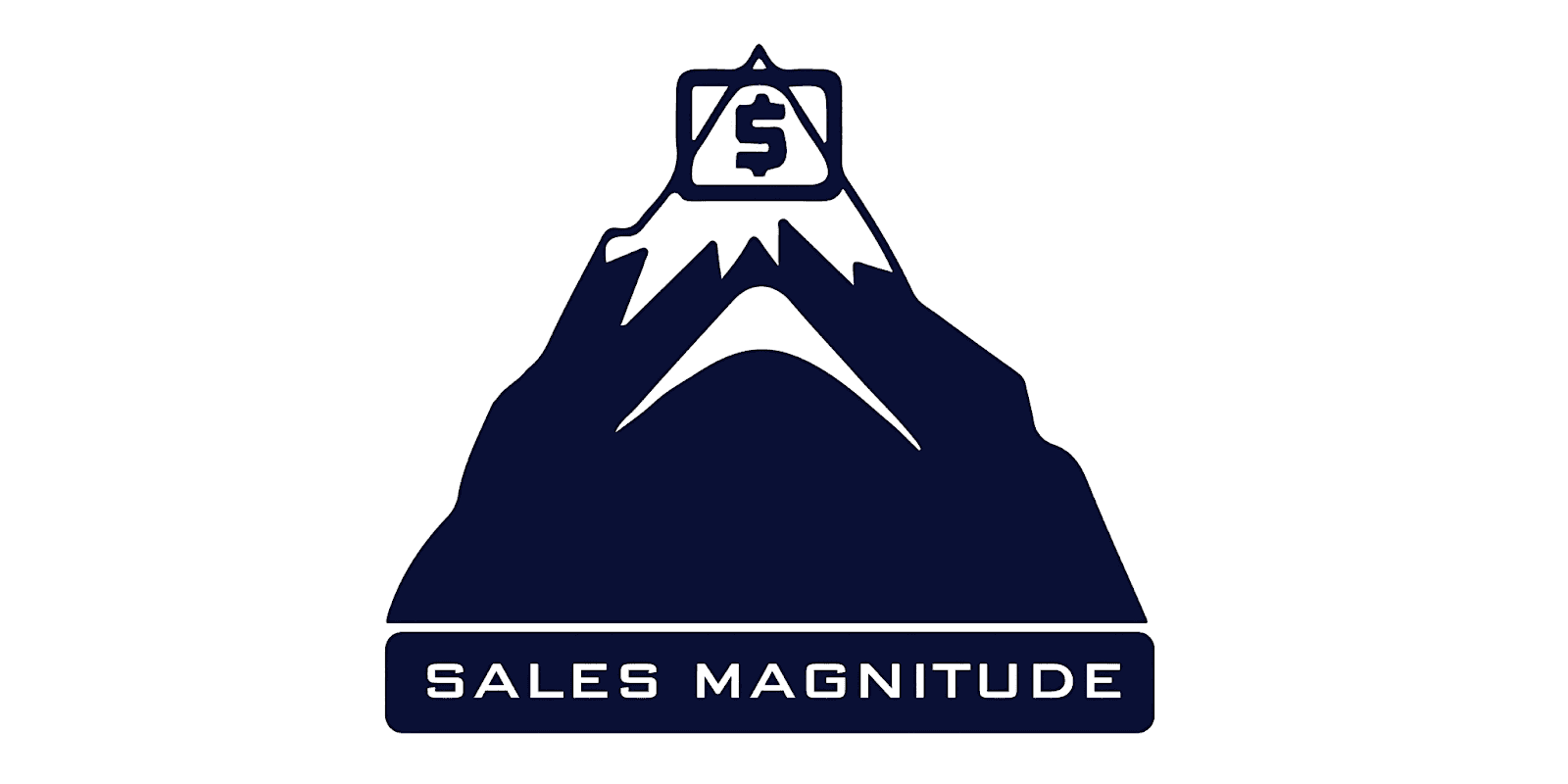 "Sales Magnitude logo featuring a mountain with a dollar symbol at the peak, symbolizing the company's focus on driving eCommerce success and maximizing sales through data-driven advertising strategies."