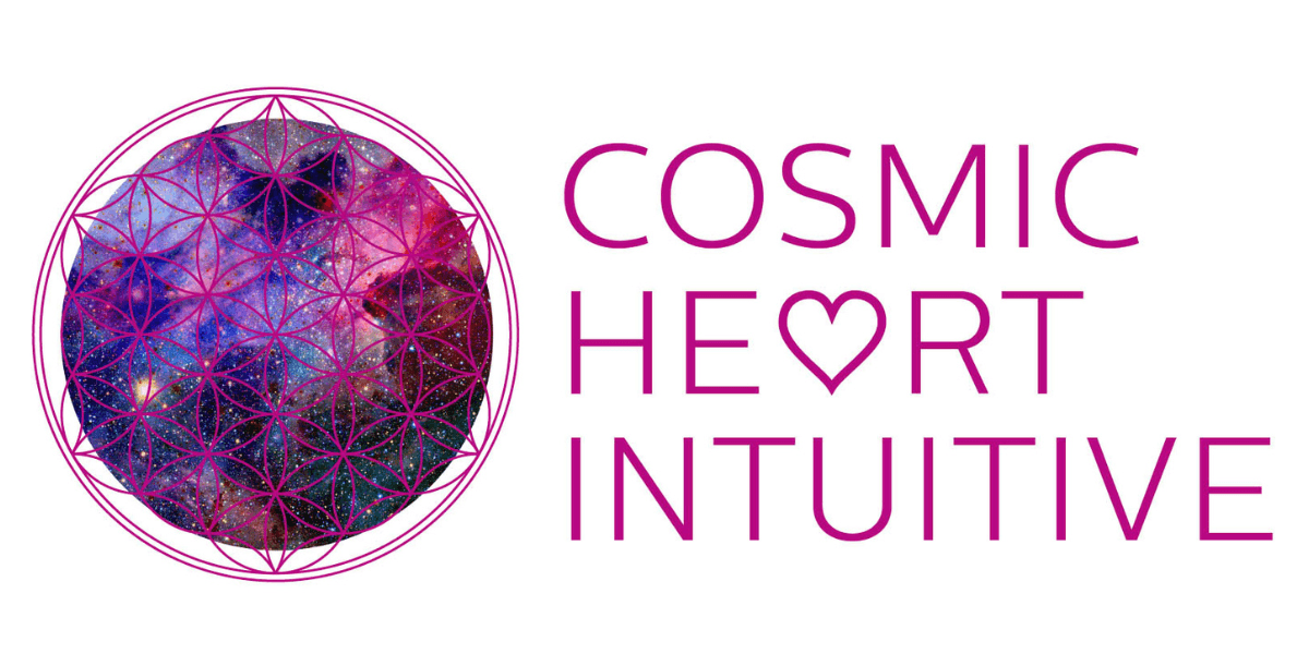 Cosmic Heart Intuitive logo: "Cosmic Heart Intuitive logo featuring a galaxy and sacred geometry design."