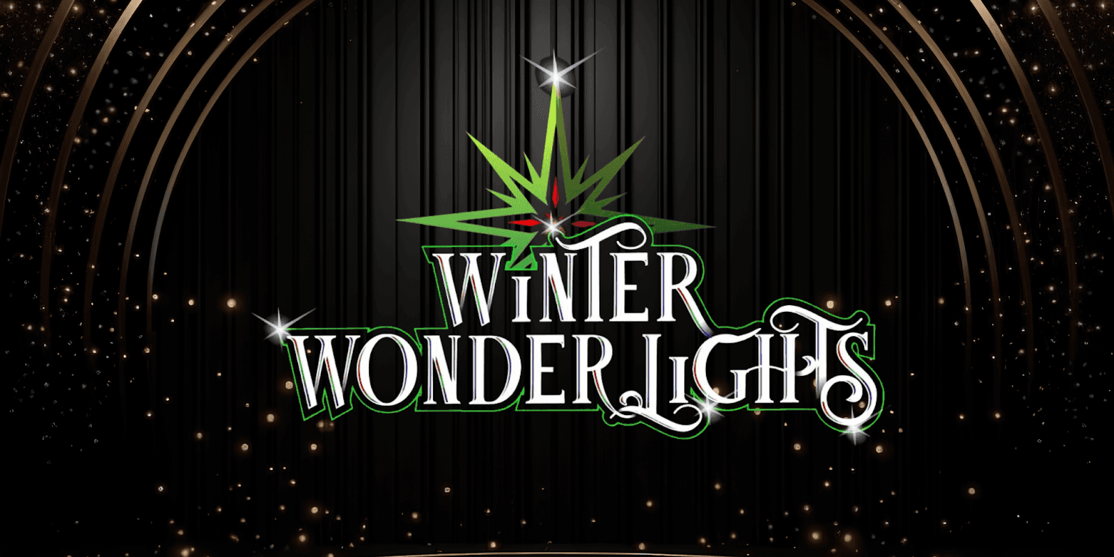 Winter WonderLights logo with sparkling lights and a festive tree design, promoting a magical New Jersey holiday experience.