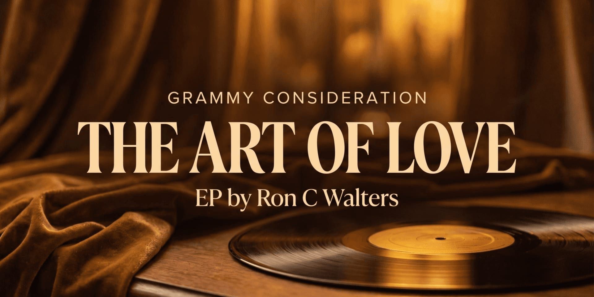 The Art of Love Grammy consideration graphic featuring a vinyl record and Ron C. Walters’ name.