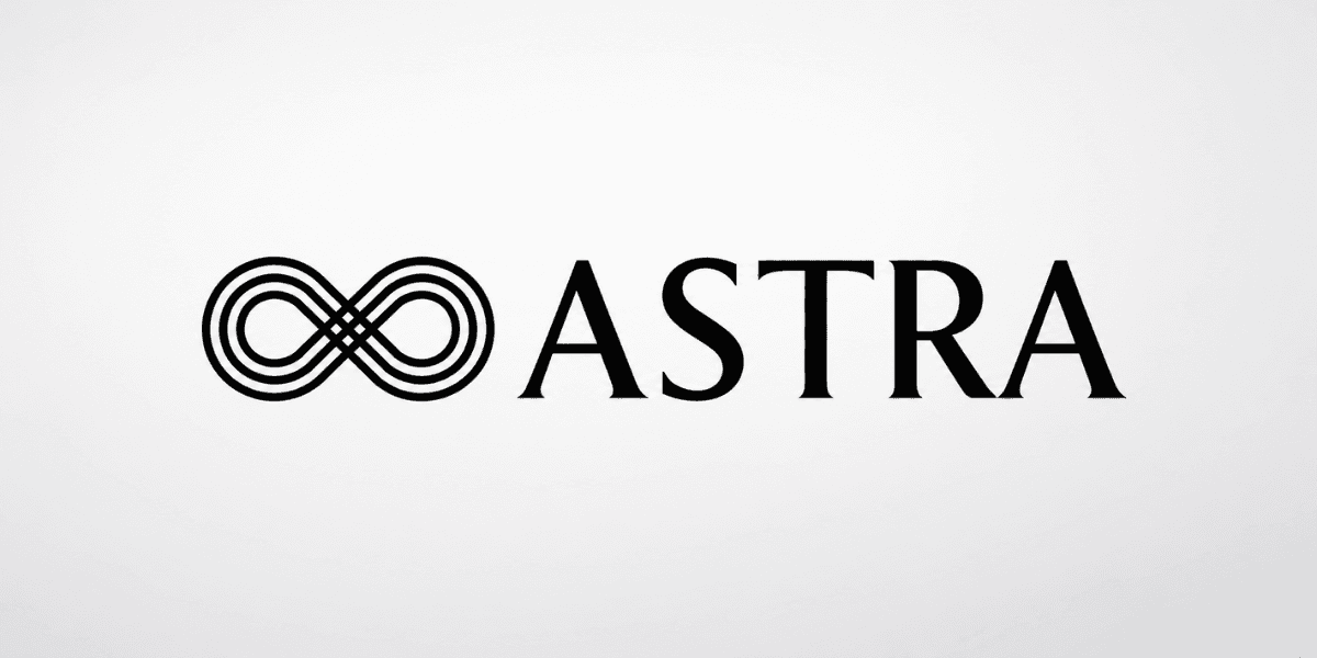 ASTRA logo with infinity symbol on a white background.
