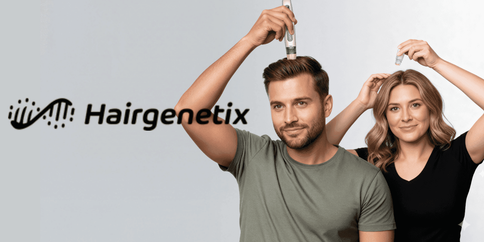 "HairGenetix at-home mesotherapy kit offering affordable, effective hair restoration with micro-needling and electromagnetic stimulation for healthier hair."