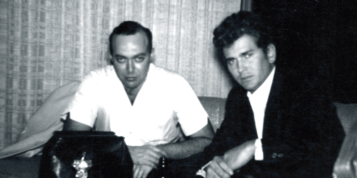 Michael Landon and Vic Mizzy photographed together, with the memoir revealing their involvement in a secret adoption story.