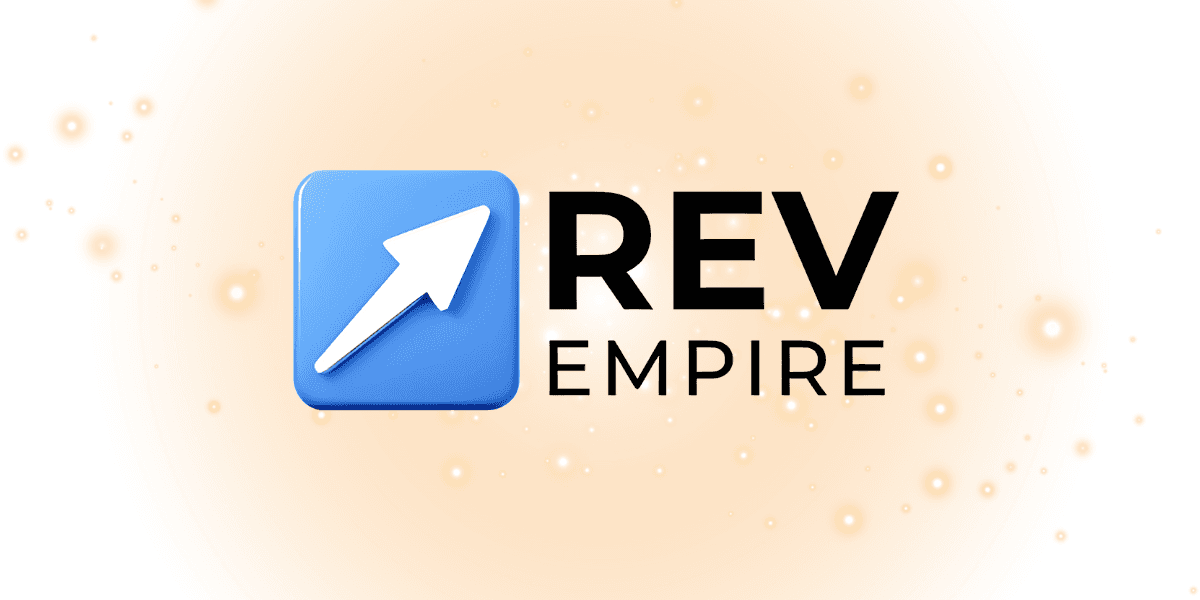 Rev-Empire logo with upward arrow icon, representing AI-powered B2B sales and lead conversion optimization.
