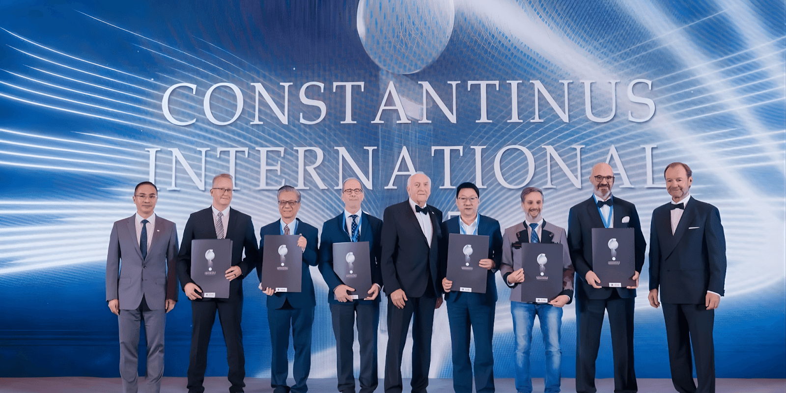 Wesley Paterson and other finalists at the Constantinus International Award ceremony in Shanghai, celebrating consulting excellence.