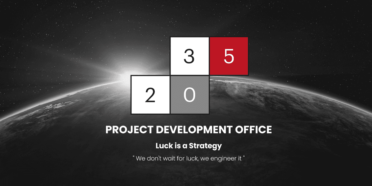 The Project Development Office logo represents Hassan Al-Salman’s strategy-driven approach to creating sustainable entrepreneurship and economic growth in Iraq.