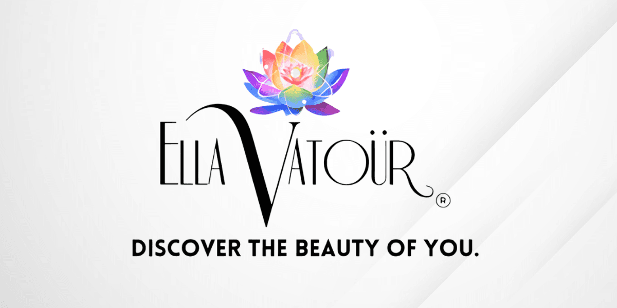 Ella Vatour logo with a colorful lotus and the tagline “Discover the Beauty of You.”
