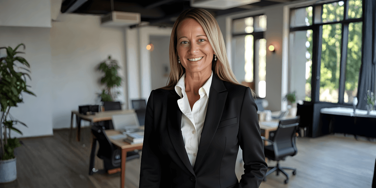 Julie Miracle, CEO of Life in Balance Services, standing confidently in a professional setting, dedicated to empowering personal growth."