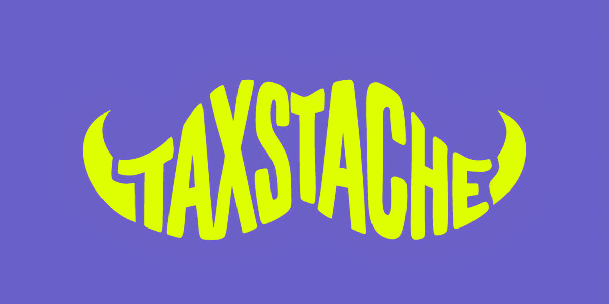 TaxStache logo featuring bold, playful typography, reflecting the brand’s mission to make taxes and financial advice approachable and fun.