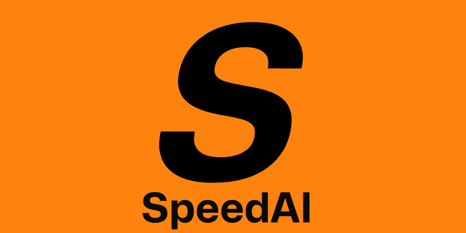 Speed AI logo featuring a large black 'S' and the word 'SpeedAI' on an orange background for personalized running plans.