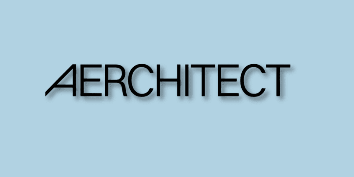 Aerchitect logo: A sleek, modern design for a functional fragrance brand focused on sensory resets.