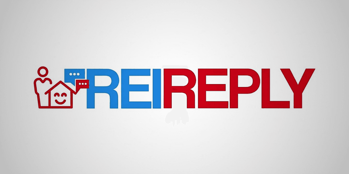 REI Reply company logo in blue and red on a white background.