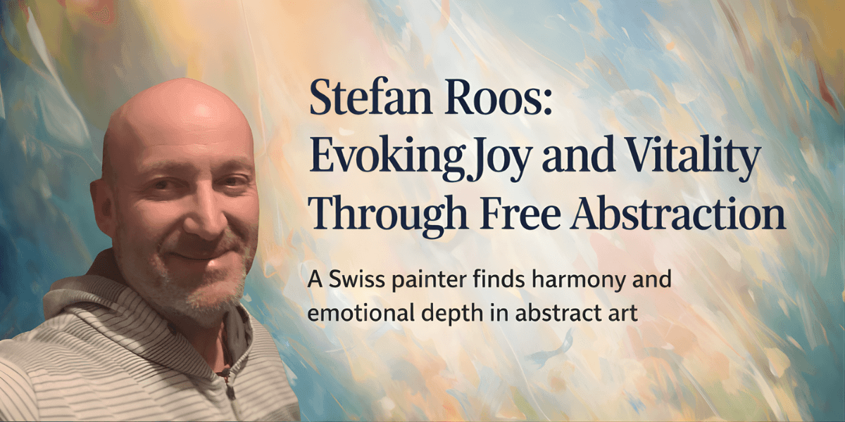 Stefan Roos, Swiss painter, blending vibrant colors and free abstraction to evoke joy and emotional depth.