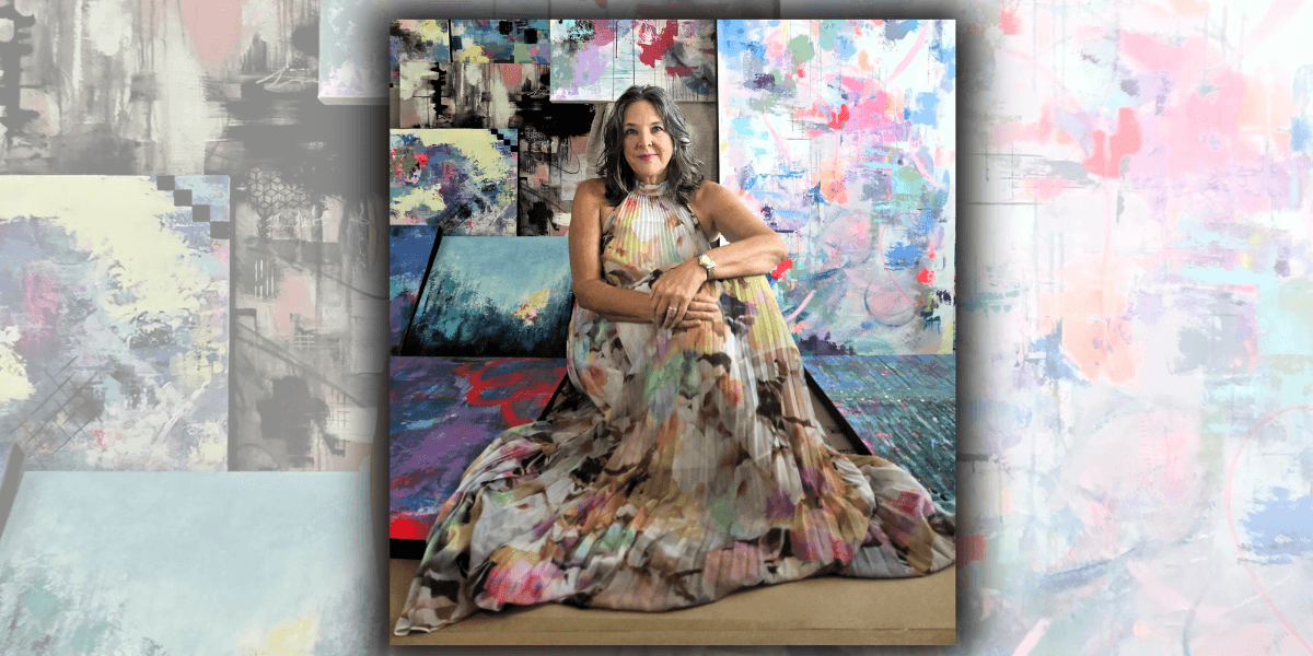 Lisa Wommack, abstract artist, creates emotionally-driven artworks, using color and spontaneity to foster deep emotional connections through her art.