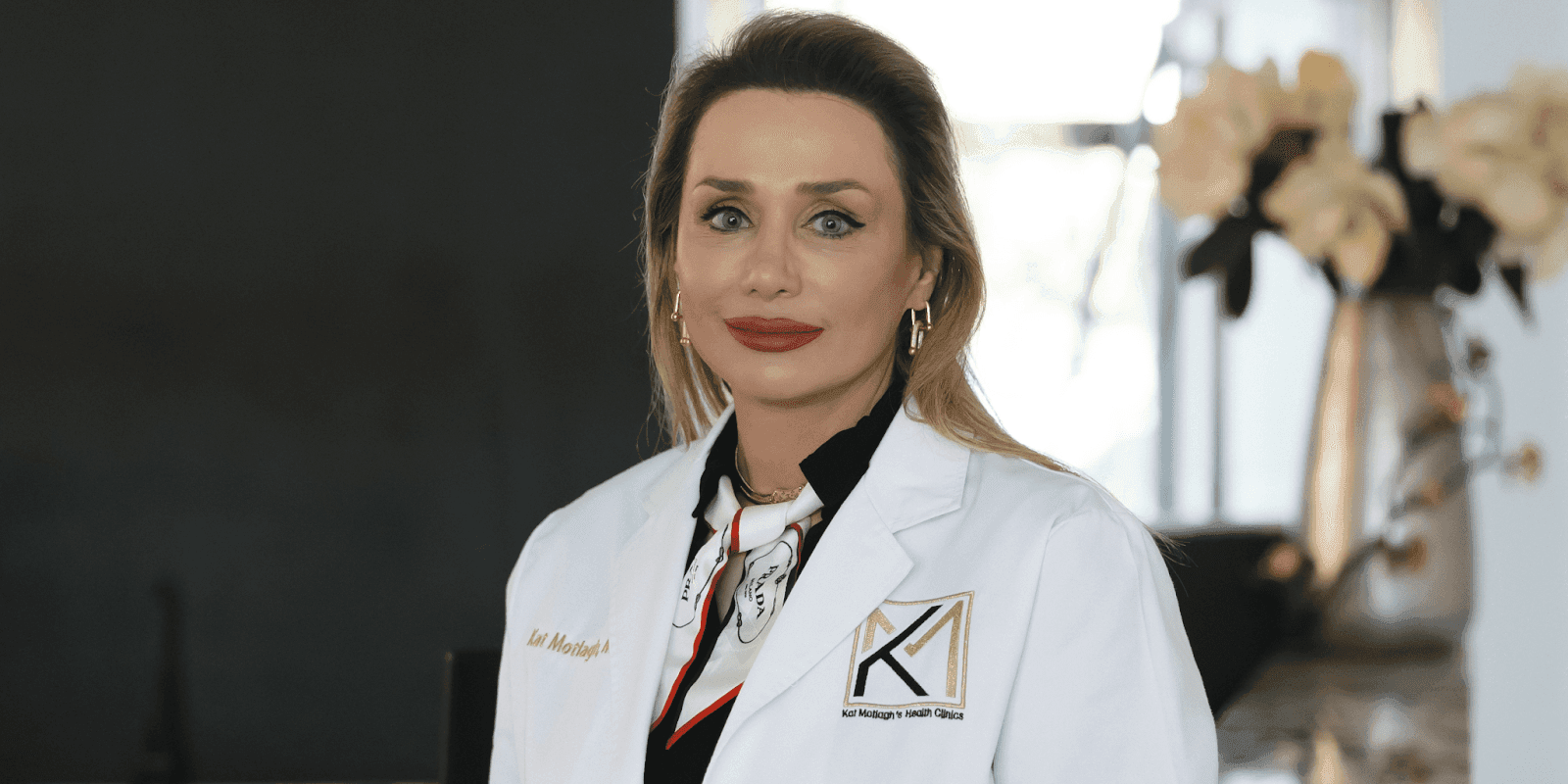 Dr. Katayoun Motlagh at her clinic, combining family medicine with aesthetic and wellness services in Lancaster, CA.