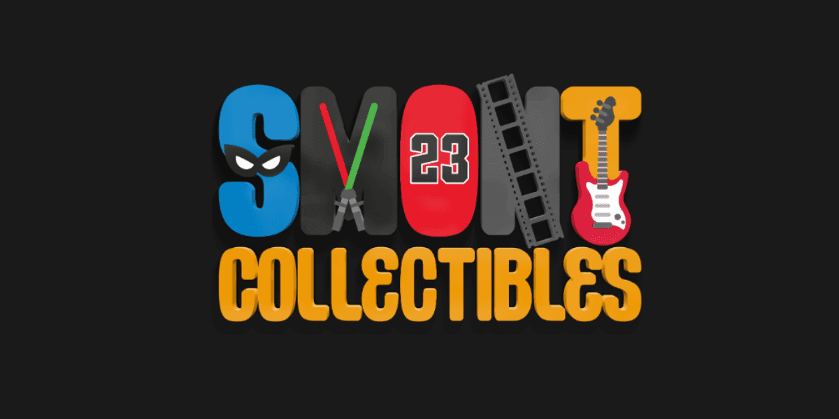 SMONT Collectibles logo with icons representing memorabilia from music, film, sports, and entertainment, highlighting authenticity and cultural legacy.