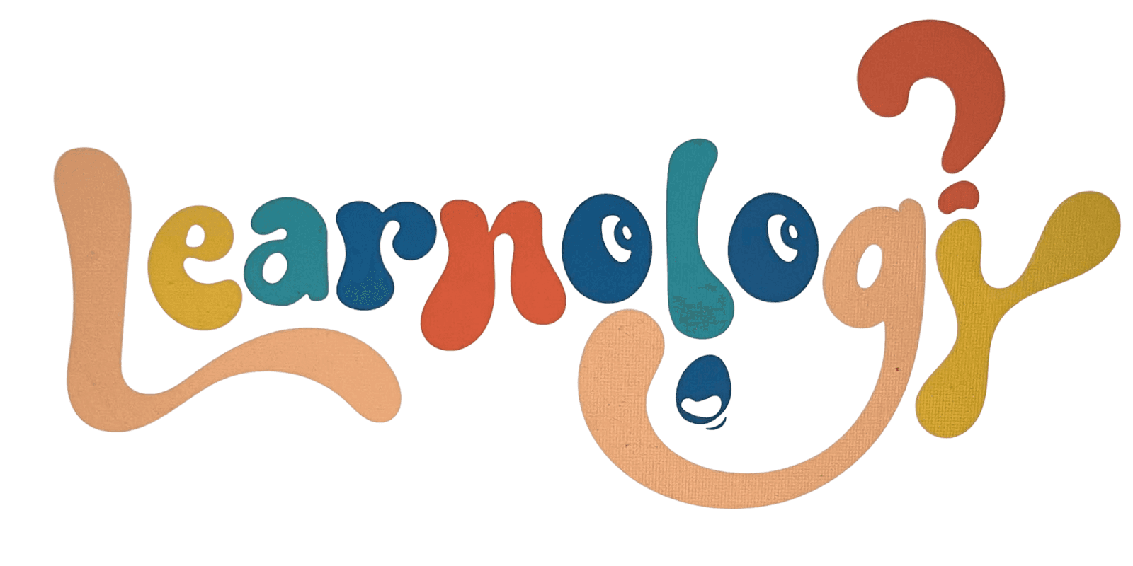 Image ALT Text Generator said: Colorful "Learnology?" logo with playful typography, representing innovative, personalized student loan counseling and education services.
