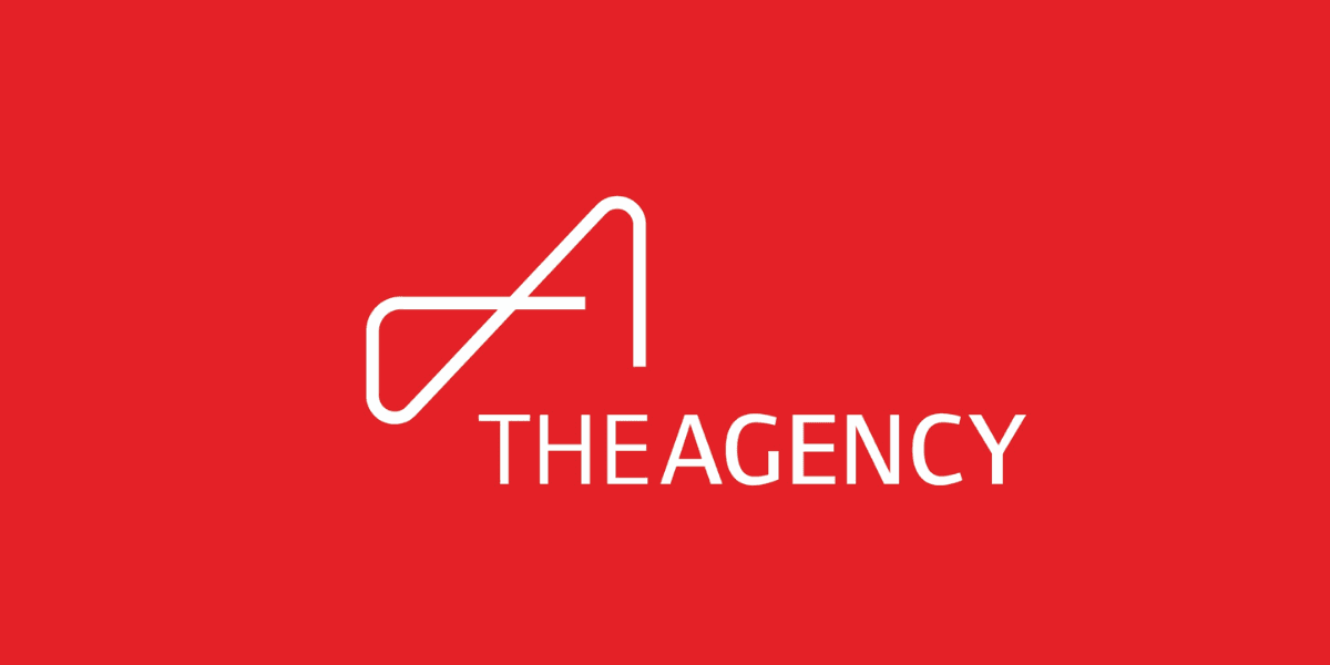 The Agency logo on a red background.