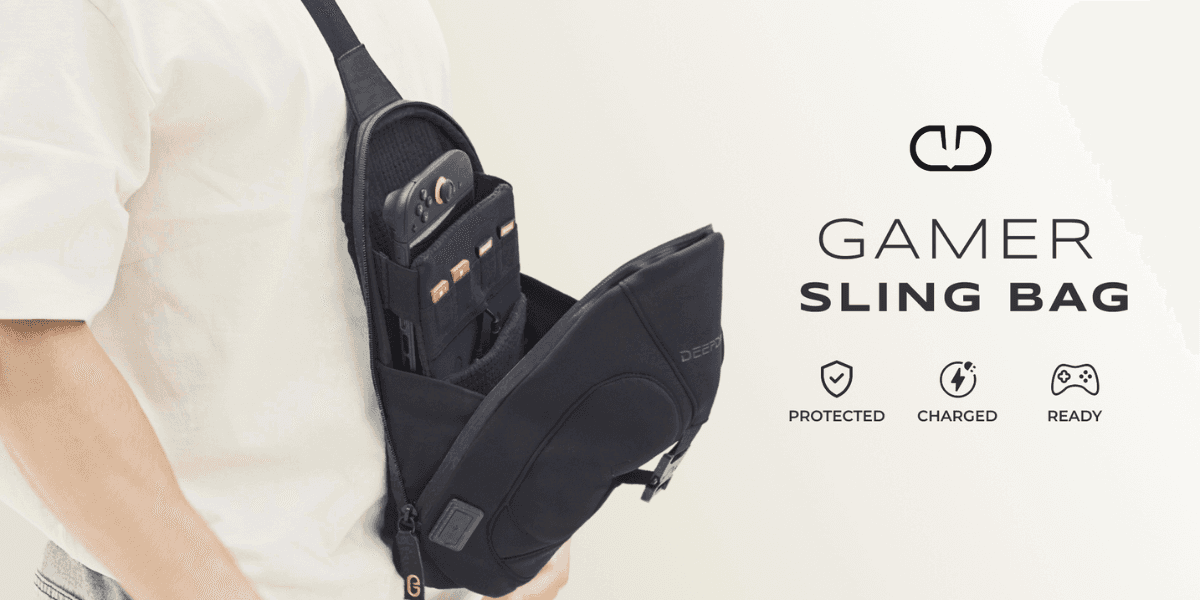 Deepdive’s Gamer Sling Bag, designed for gamers on-the-go, offers protection, charging, and easy access to gaming gear.
