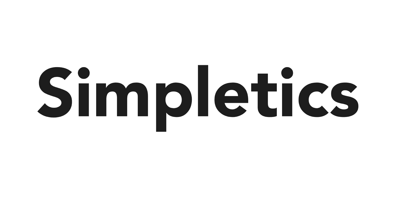 Simpletics logo in bold black font, representing a natural, minimalist men’s hair care brand.