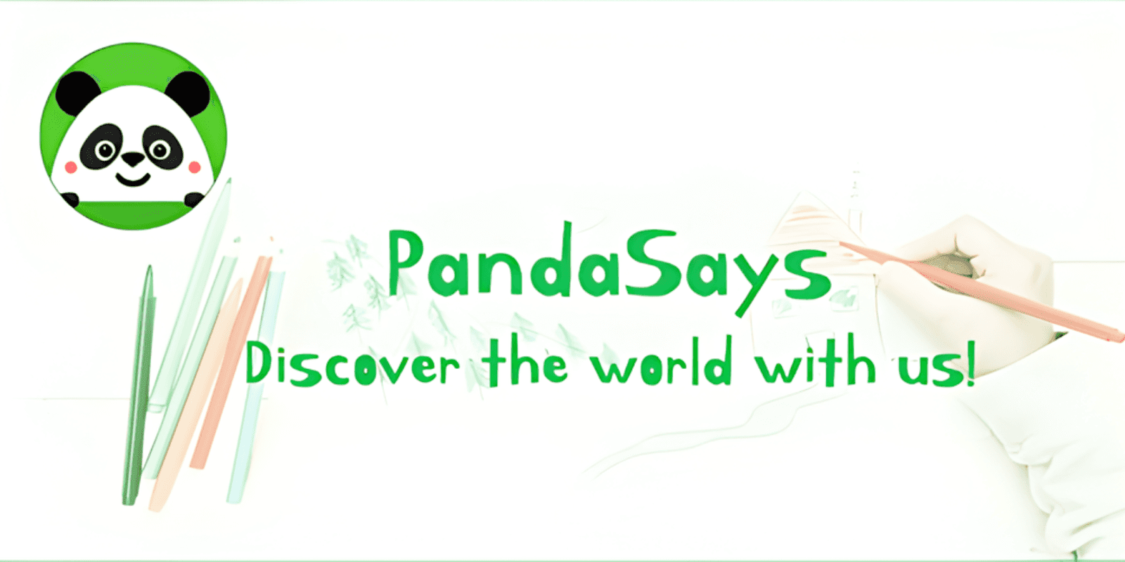 "PandaSays logo and tagline, symbolizing AI-powered emotional understanding through children's art, fostering communication and emotional growth."