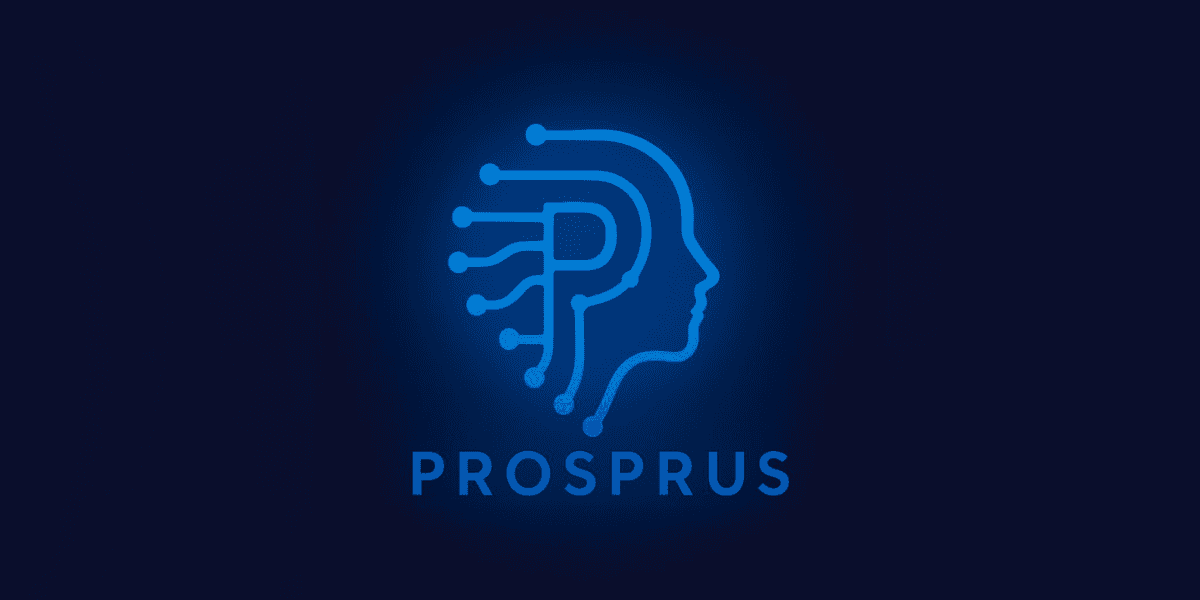 Prosprus logo featuring a digital face design, symbolizing AI-powered technology for faster lead response and business growth.