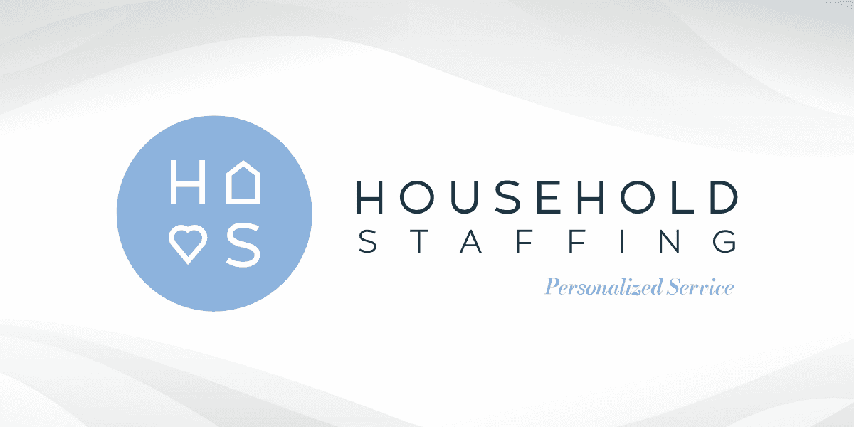 Household Staffing logo with blue circular emblem and “Personalized Service” tagline.