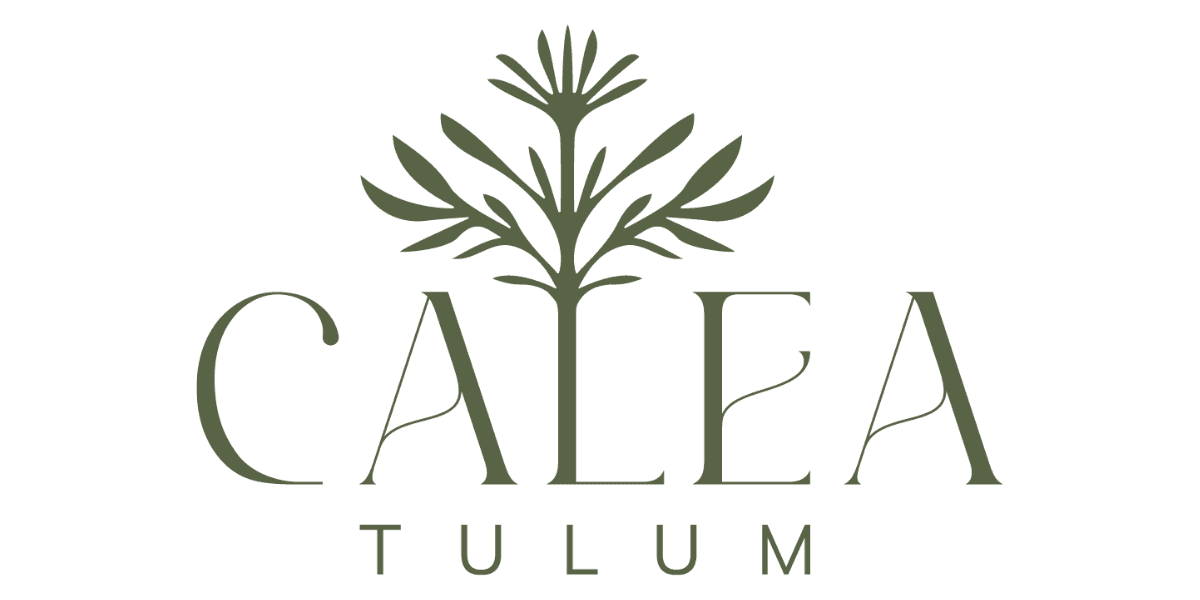 "Calea Tulum logo featuring a stylized plant symbol, representing a serene, culturally rooted experience in Tulum, Mexico."