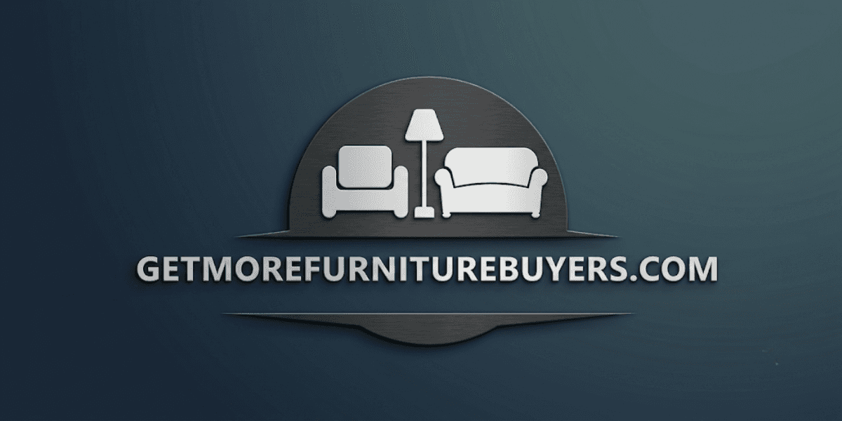 GetMoreFurnitureBuyers.com logo featuring chair, sofa, and lamp icons on a dark blue background.