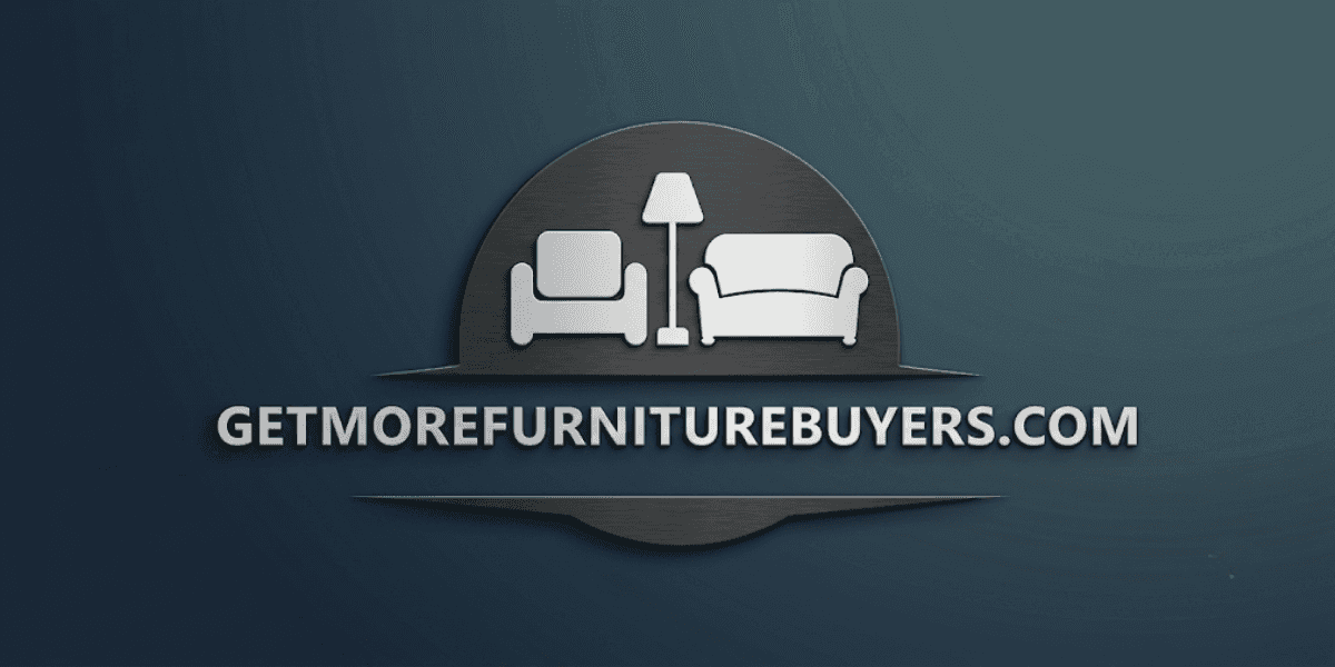 GetMoreFurnitureBuyers.com logo featuring chair, sofa, and lamp icons on a dark blue background.