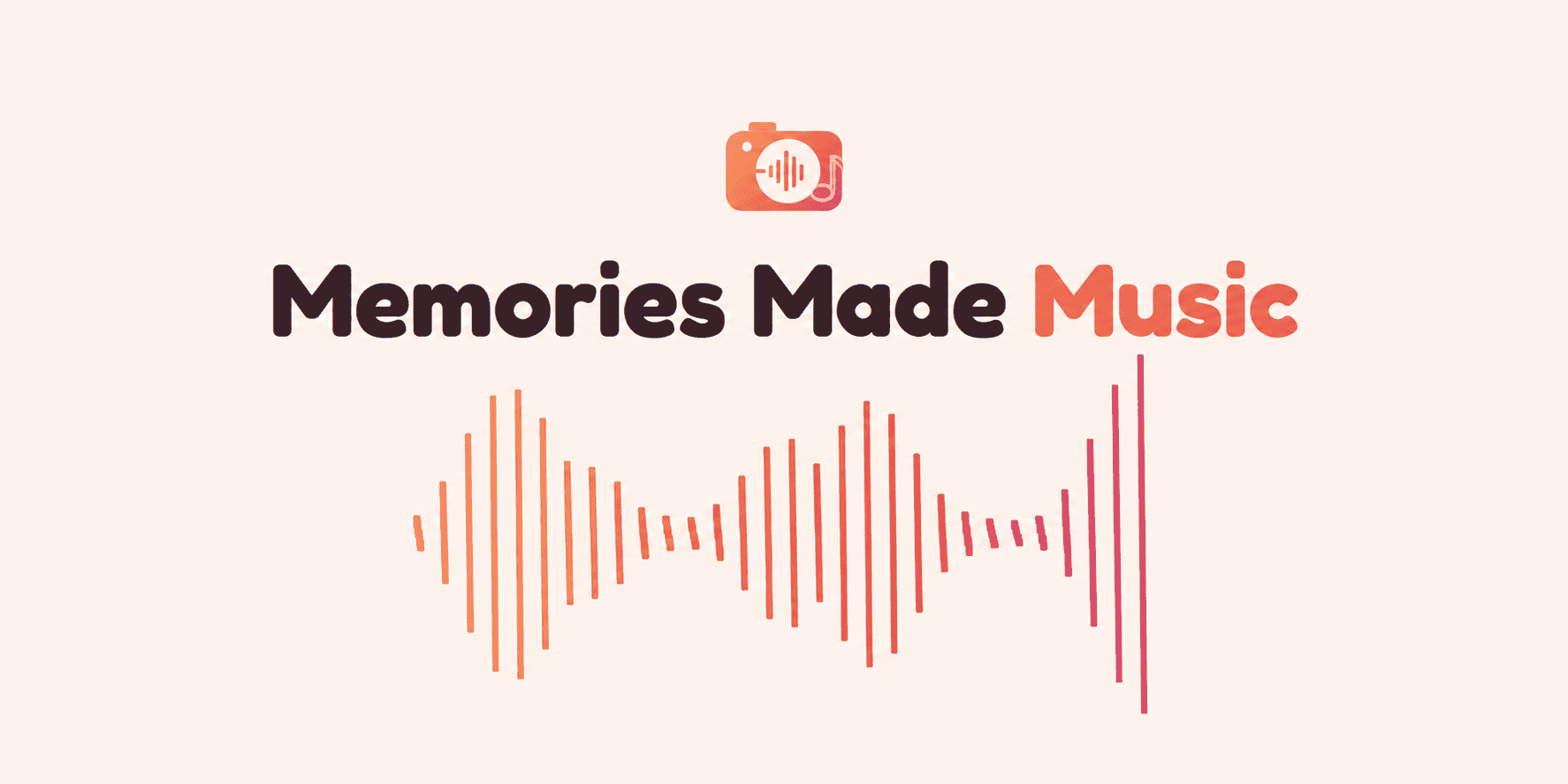 Memories Made Music logo above colorful soundwave graphic on a light background with the title “Memories Made Music.”