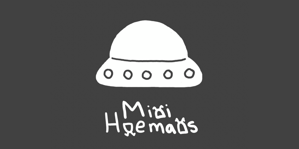 "Mini Huemans logo featuring playful alien character design, emphasizing fun, creativity, and community engagement through quirky storytelling and merchandise."