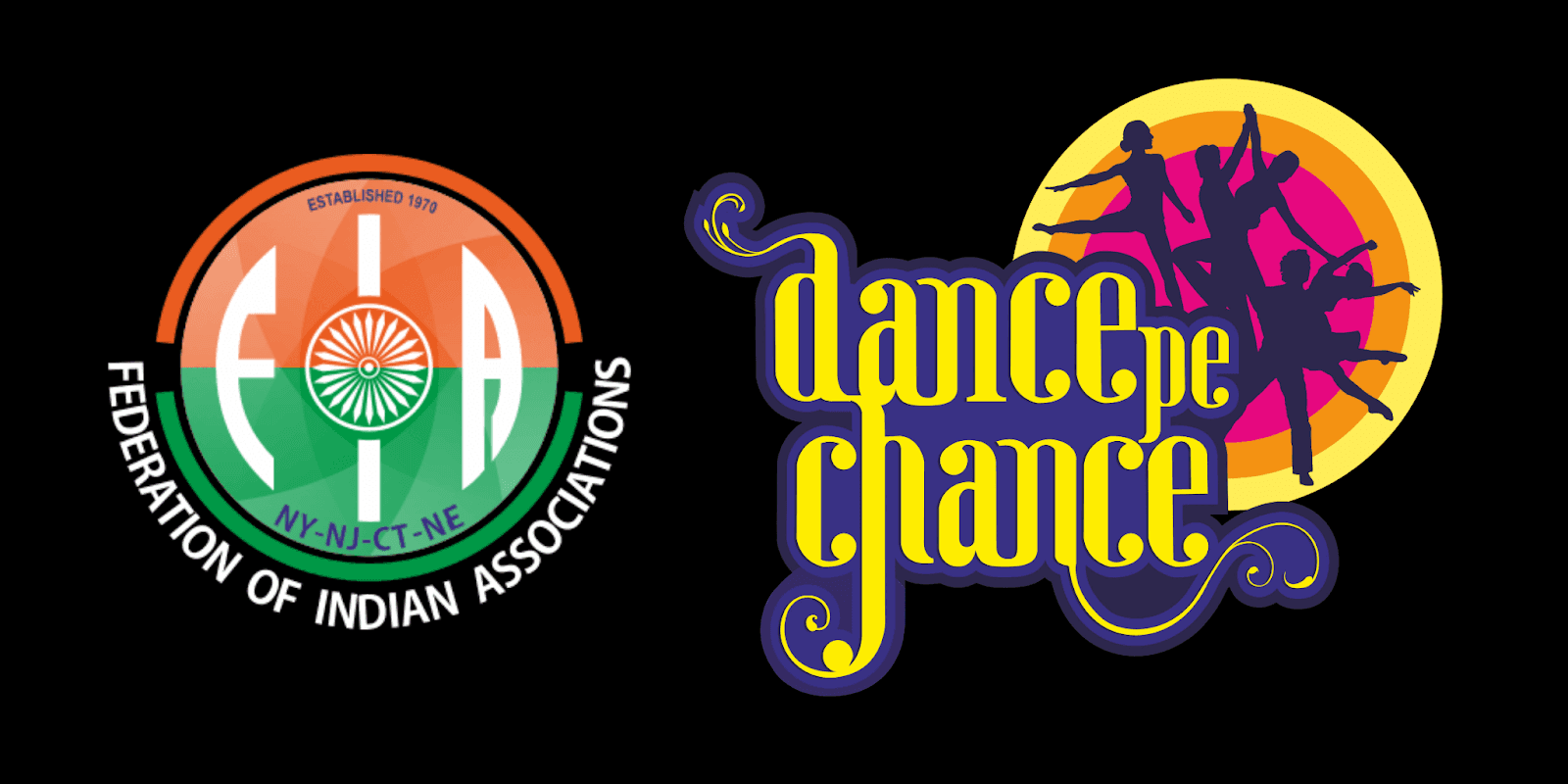 FIA and Dance Pe Chance logos celebrating Indian culture and community engagement at the 42nd edition in Trenton.