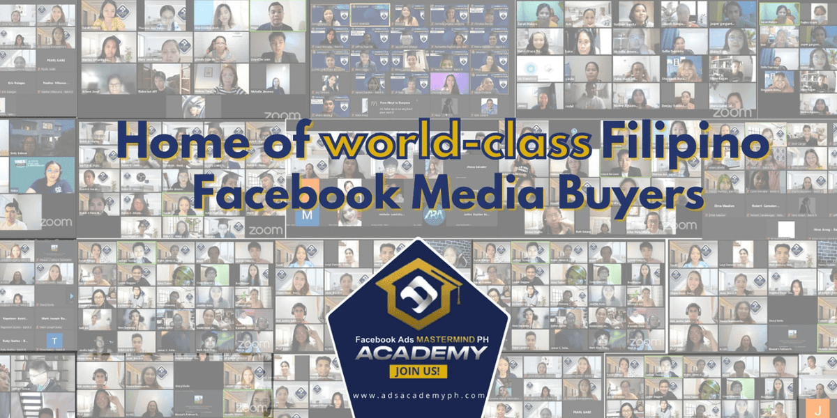 Zoom meeting with a diverse group of people in a virtual learning session at Facebook Ads Mastermind PH Academy, showcasing world-class Filipino media buyers."