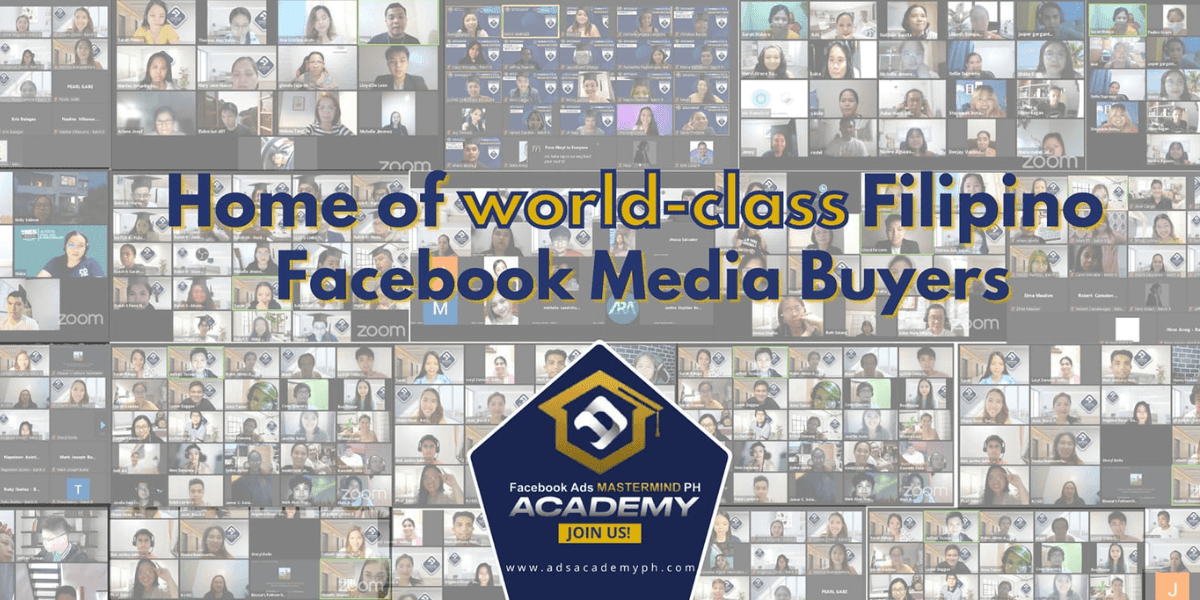 Zoom meeting with a diverse group of people in a virtual learning session at Facebook Ads Mastermind PH Academy, showcasing world-class Filipino media buyers."