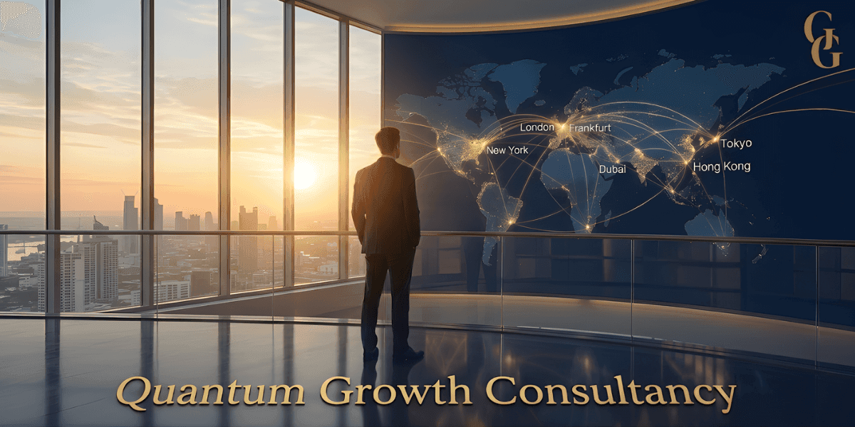 Logo of Quantum Growth Consultancy, symbolizing the connection between capital and execution in real estate finance.