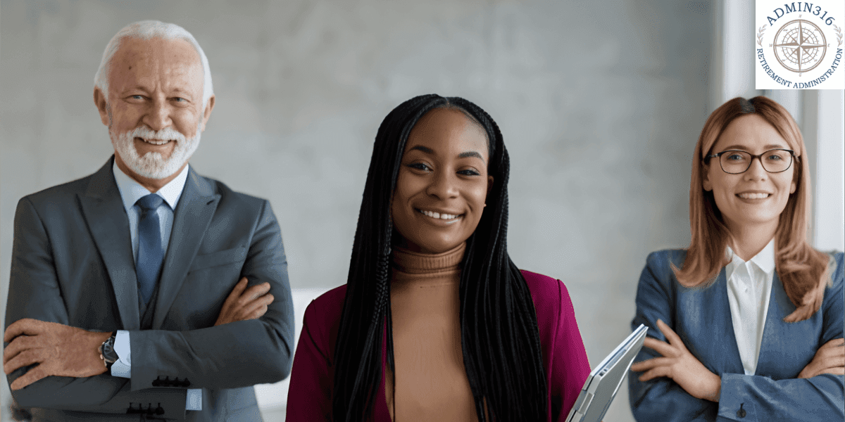 Admin316 team offering expert retirement plan management with a dual fiduciary model, ensuring compliance and streamlined administration for businesses.