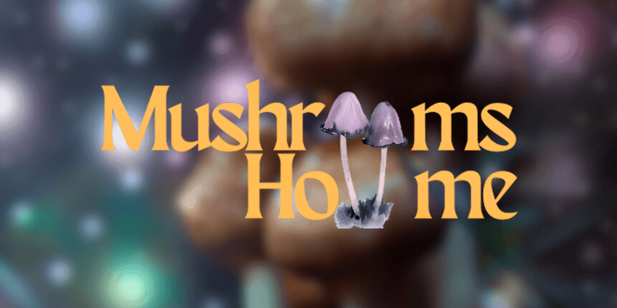 Logo for Mushrooms Home, showcasing dried magic mushrooms for personal growth, creativity, and spiritual exploration through psychedelics.